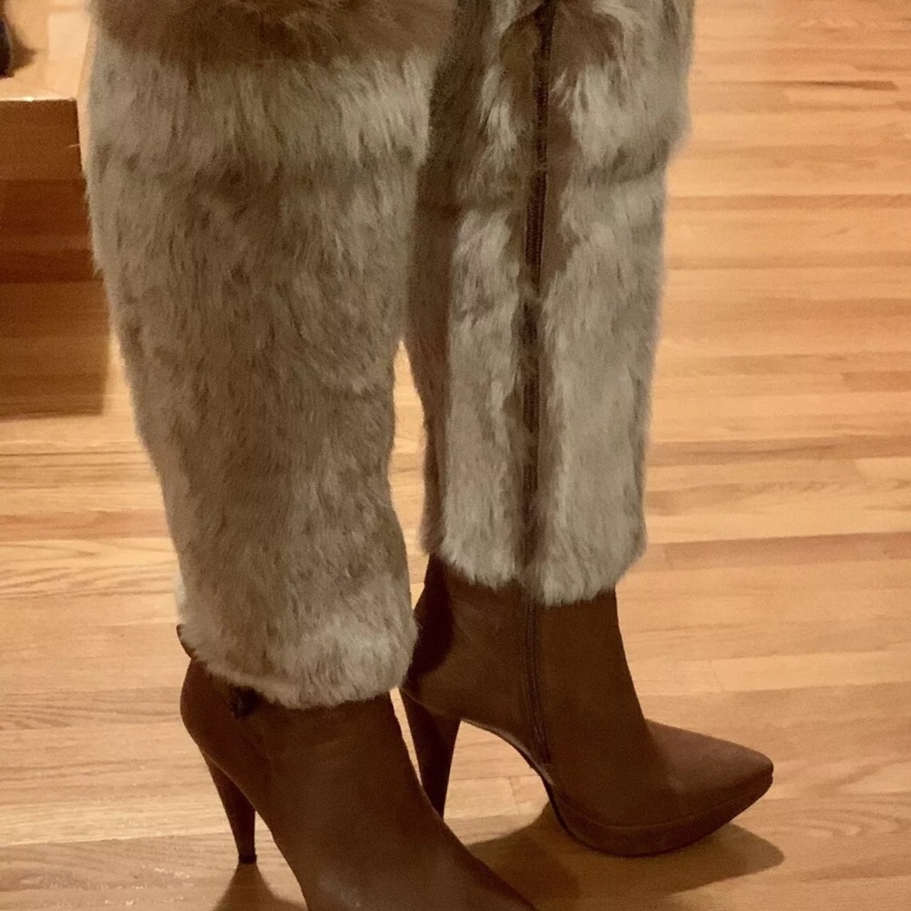 STUART WEITZMAN Leather Long Boots With Fur